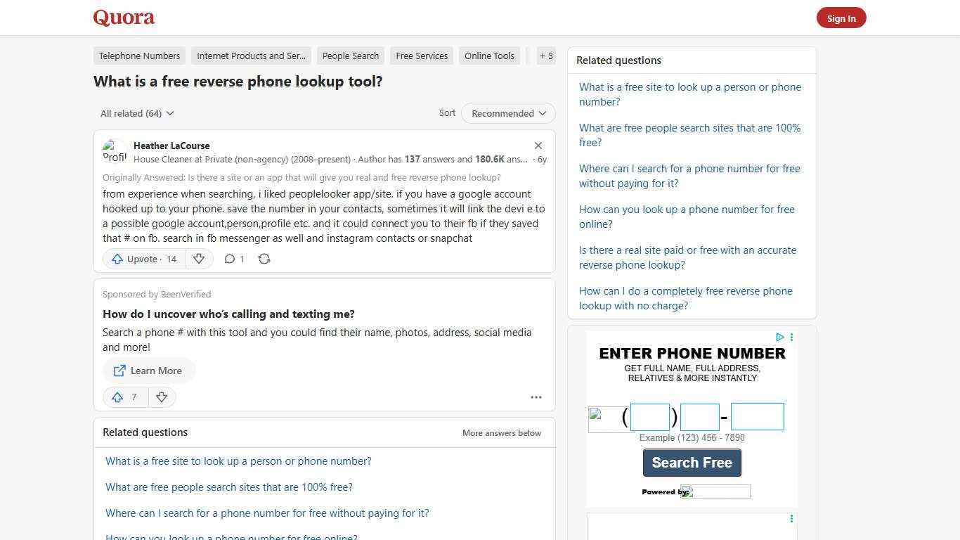What is a free reverse phone lookup tool? - Quora